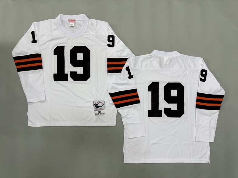 Men 2025 Cleveland Browns 19 Kosar white Throwback Limited NFL Jersey style 002